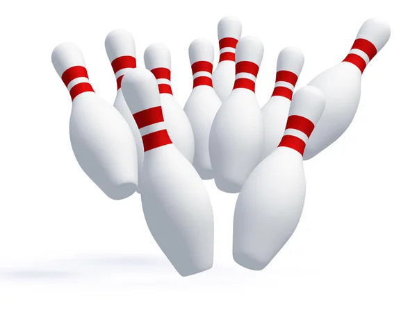Kuželky pro hru v bowlingu — Stock fotografie