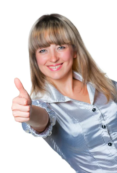 Women witth thumb up Stock Image