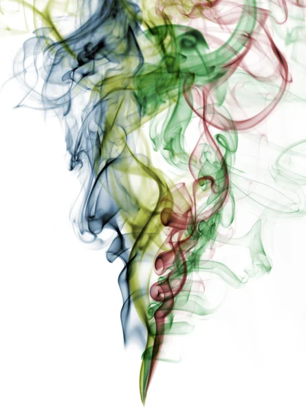 Abstracte kleur rook uit witte achtergrond — Stockfoto