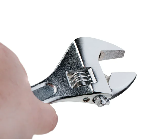 Verstellbarer Schlüssel in der Hand — Stockfoto