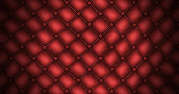 Texture leather quilted a sofa. Red color — Stock Photo, Image