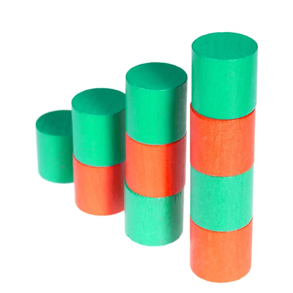 Houten kleur cilinders — Stockfoto