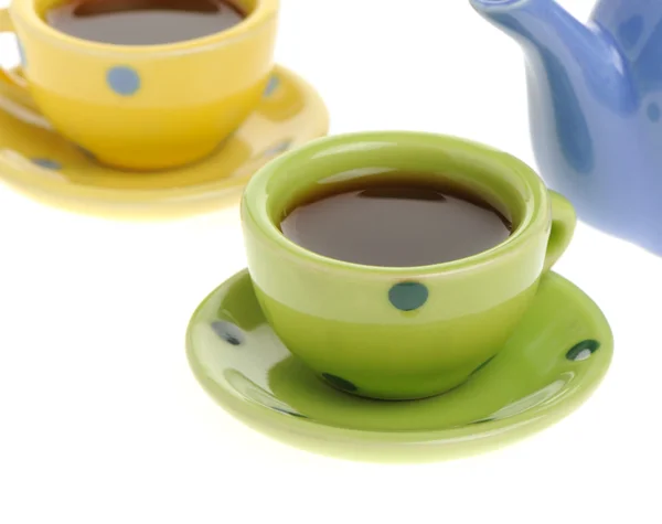 Color cups with coffee — Stock Photo, Image