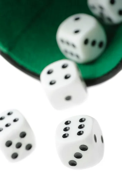 Motion dices from cup — Stock Photo, Image