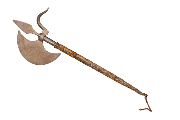 Η αρχαία όπλο - ένα δόρυ με πελέκι — Φωτογραφία Αρχείου