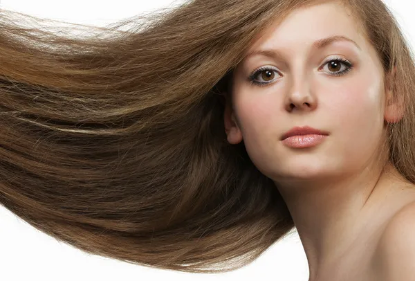 Жінки відчувають довге волосся — стокове фото