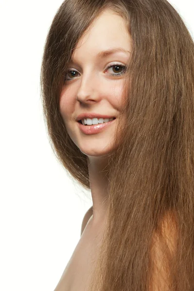 長い健康的な髪の美しい女の子 — ストック写真