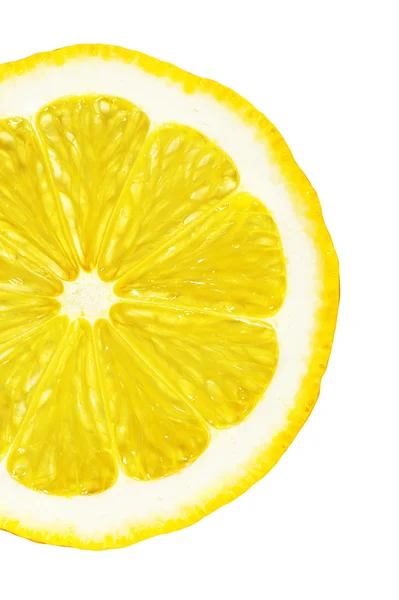 Abschnitt Zitrone isoliert — Stockfoto