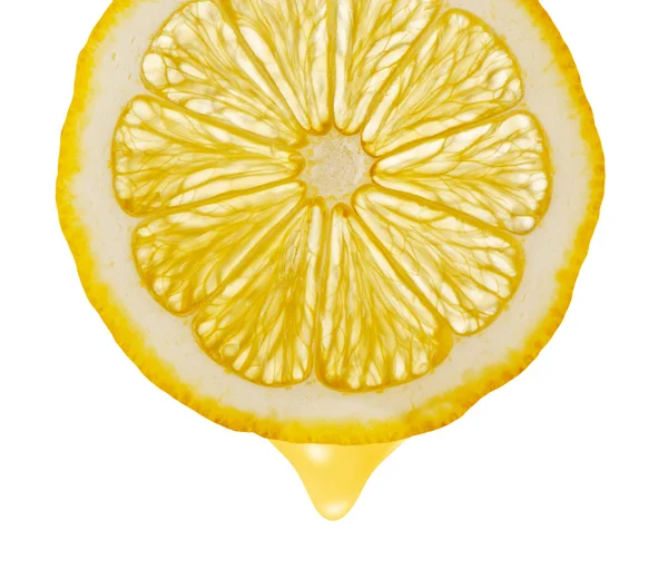 Seção limão com gota — Fotografia de Stock