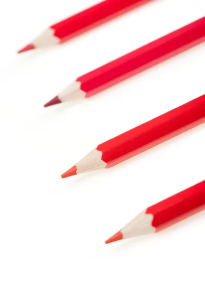 Uppsättning röda pennor — Stockfoto