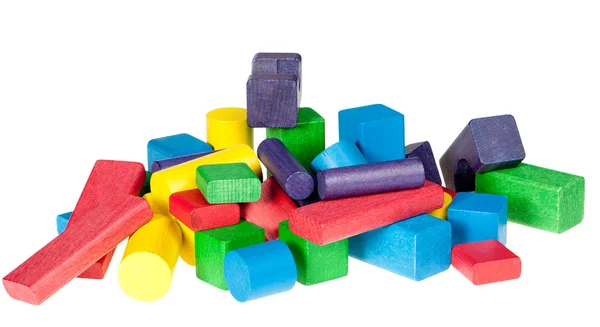 Набір дерев'яних іграшок з блоків — стокове фото