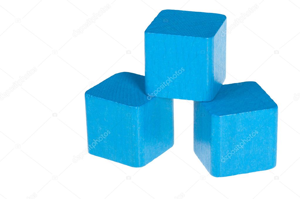 Blue wooden cubes