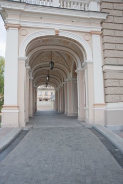 Arch entrance of a building of an opera clipart