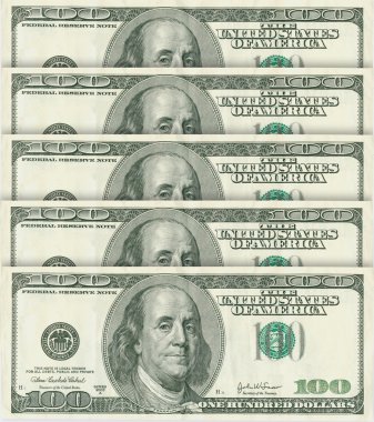 100 dollar banknotes clipart