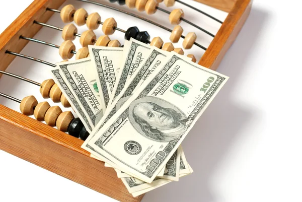 Abacus e dólar — Fotografia de Stock
