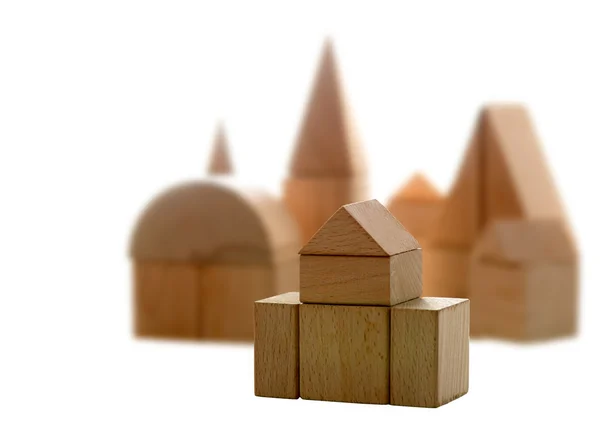 Abstract wooden city — Stock Photo, Image