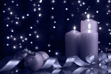 Christmas evening blue tone clipart