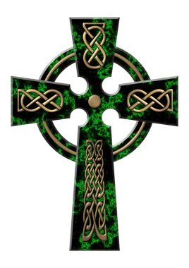 Cross from a green marble clipart