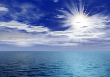 Dawn above ocean clipart