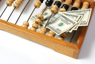 Abacus and dollars clipart
