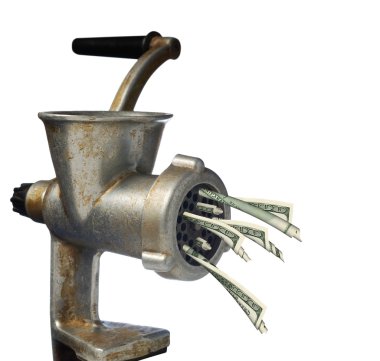 Dollars and meat grinder clipart