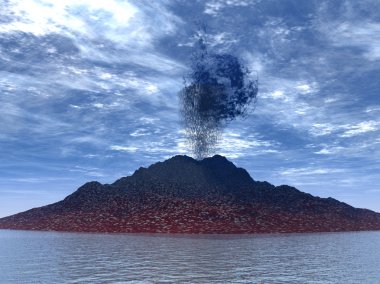 Eruption of a volcano clipart