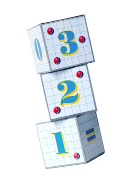 Figures on cubes clipart