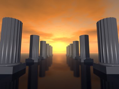 Futuristic columns clipart