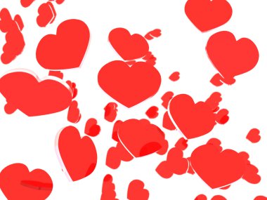 Hearts rain clipart