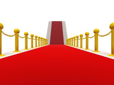 Ladder with a red carpet clipart
