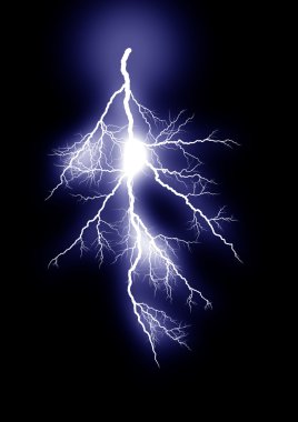 Lightning isolated blue clipart