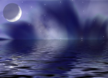 Reflection moon fantastic clipart