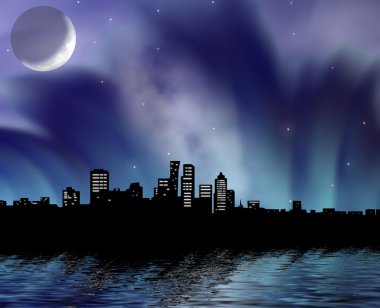 Night city clipart