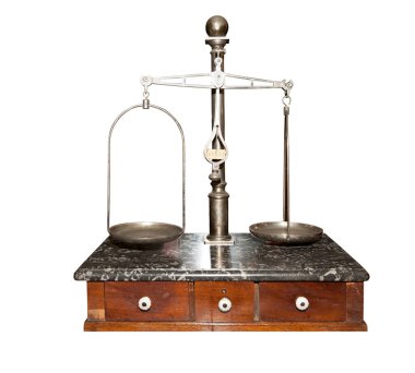 Ancient chemist's scales clipart