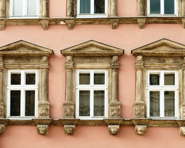 Facade of a building with windows clipart