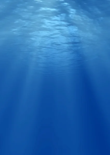 水の下で太陽の光線 — ストック写真
