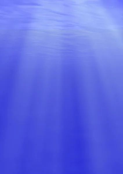 Sonnenstrahlen unter Wasser - senkrecht — Stockfoto