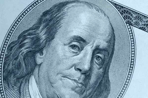Benjamin Franklin cor azul — Fotografia de Stock
