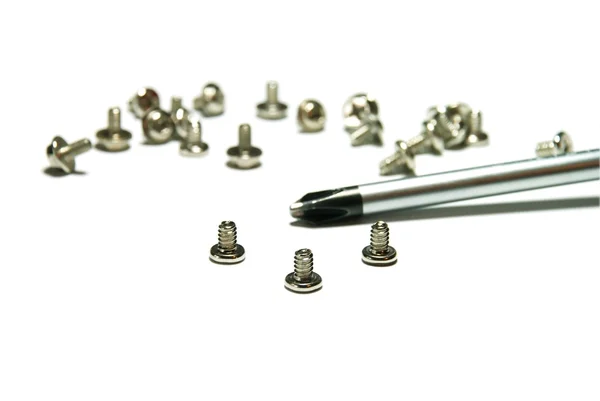 Bolts for assembly of computers — Stock Photo, Image