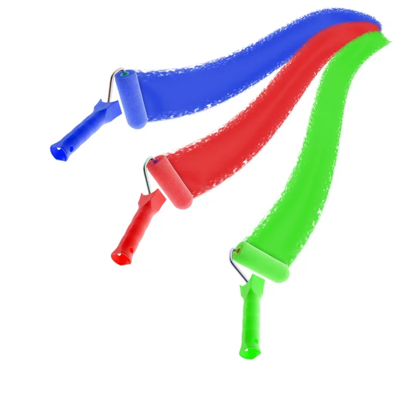 Borste - rulle med färg färg — Stockfoto