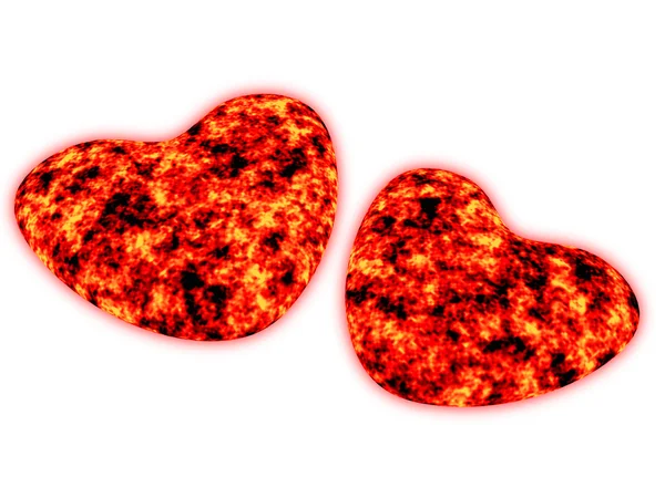 Twee brandende harten — Stockfoto