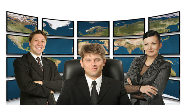 Business and map earth back