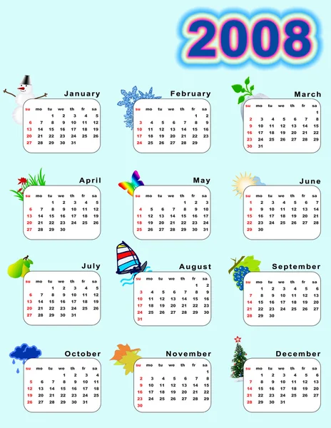 Calendar 2008 — Stock Photo, Image