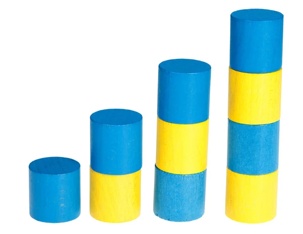 Trä färg cylindrar — Stockfoto