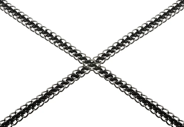 Řetěz se vložené koženým řemínkem — Stock fotografie