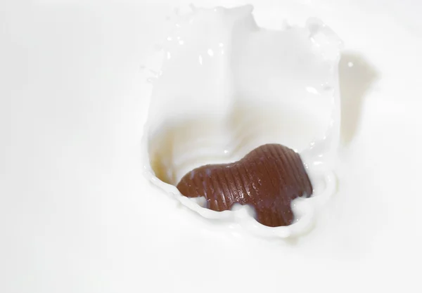 stock image Chocolate heart and milk