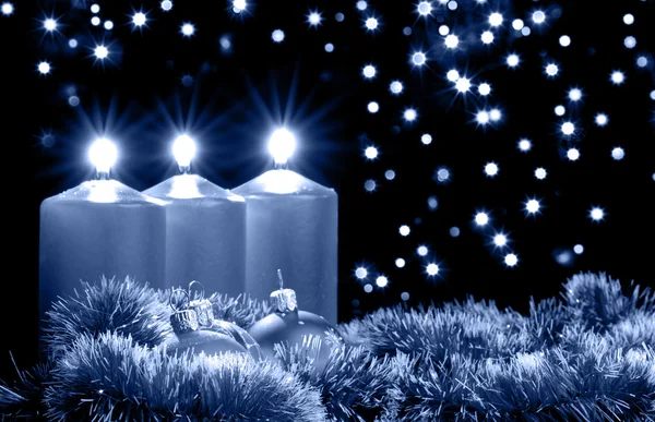 Navidad noche azul — Foto de Stock