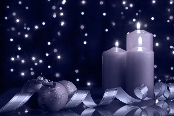 Christmas evening blue tone — Stock Photo, Image
