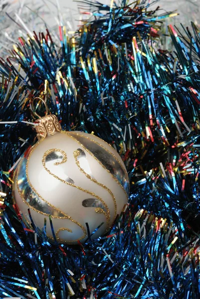 Christmas speelgoed in blauwe decoratie — Stockfoto