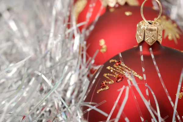 Brinquedo de Natal em decoração de prata — Fotografia de Stock